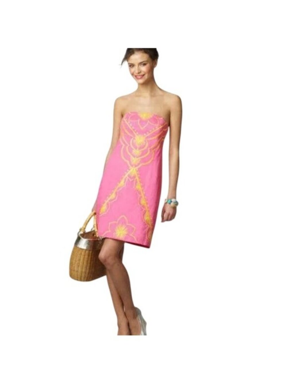 Lilly Pulitzer Bowen Embroidered Dress, Hotty Pink, 2 - Picture 6 of 10